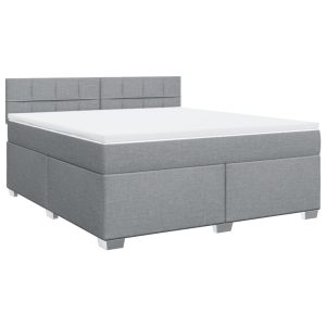 Pat continental, gri deschis, 180×200 cm, material textil