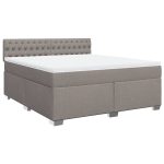 Pat continental cu saltea, gri taupe, 180×200 cm, textil