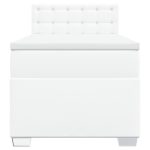 Pat box spring cu saltea, alb, 90×200 cm, piele ecologică