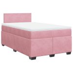 Pat box spring cu saltea, negru, 120×190 cm, catifea
