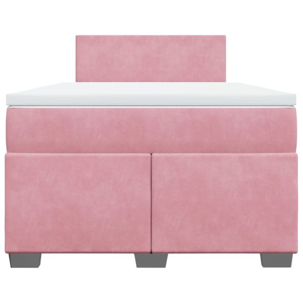 Pat box spring cu saltea, negru, 120×190 cm, catifea