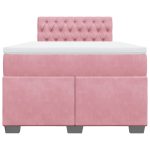 Pat box spring cu saltea, negru, 120×190 cm, catifea