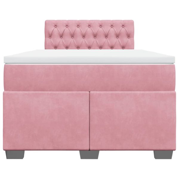 Pat box spring cu saltea, negru, 120×190 cm, catifea