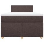 Pat box spring cu saltea, maro închis, 120×190 cm, textil