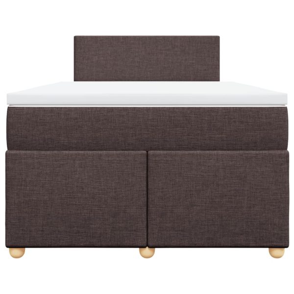 Pat box spring cu saltea, maro închis, 120×190 cm, textil
