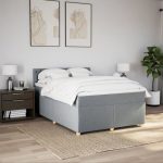 Pat continental, gri deschis, 140×200 cm, material textil