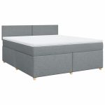 Pat continental, gri deschis, 180×200 cm, material textil