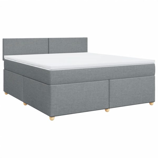 Pat continental, gri deschis, 180×200 cm, material textil