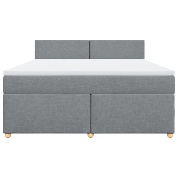 Pat continental, gri deschis, 180×200 cm, material textil