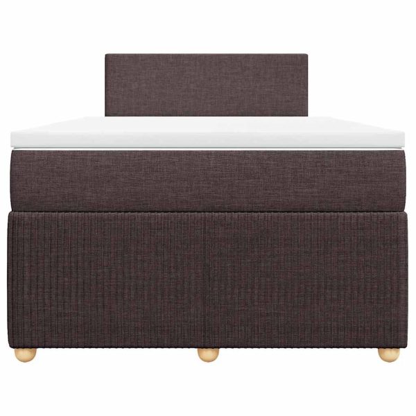 Pat box spring cu saltea, maro închis, 120×200 cm, textil