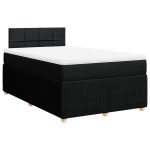 Pat box spring cu saltea, negru, 120×200 cm, textil
