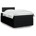 Pat box spring cu saltea, negru, 120×200 cm, textil