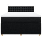 Pat box spring cu saltea, negru, 140×190 cm, textil