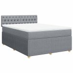 Pat continental, gri deschis, 140×200 cm, material textil