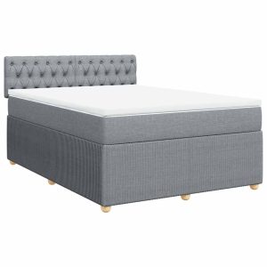 Pat continental, gri deschis, 140×200 cm, material textil