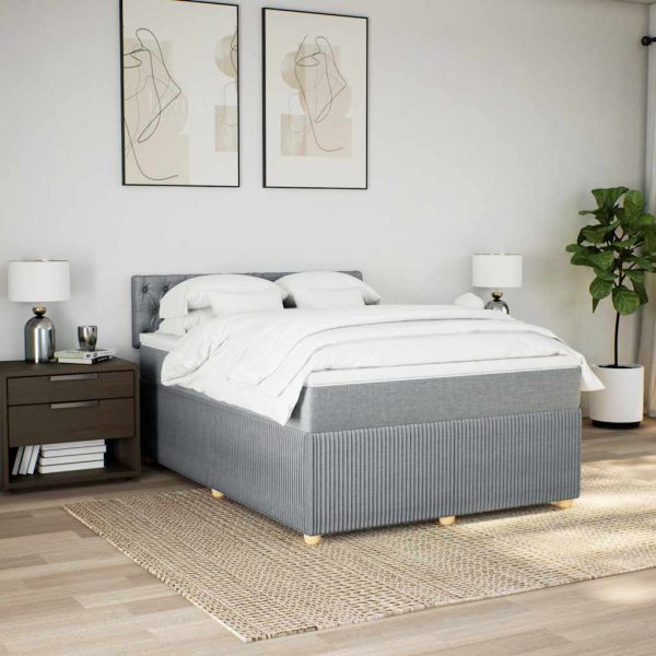 Pat continental, gri deschis, 140×200 cm, material textil