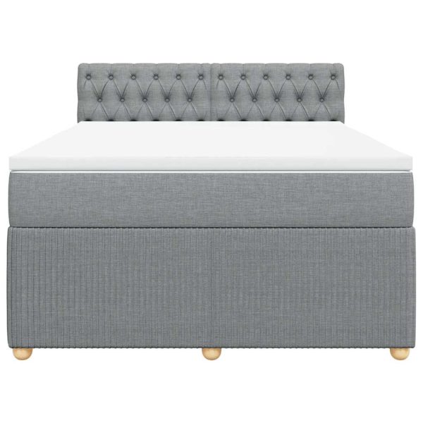 Pat continental, gri deschis, 140×200 cm, material textil