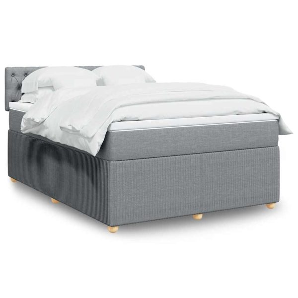 Pat continental, gri deschis, 140×200 cm, material textil