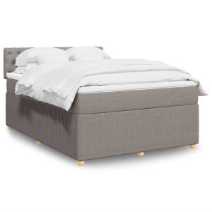 Pat continental cu saltea gri taupe 140×200 cm material textil