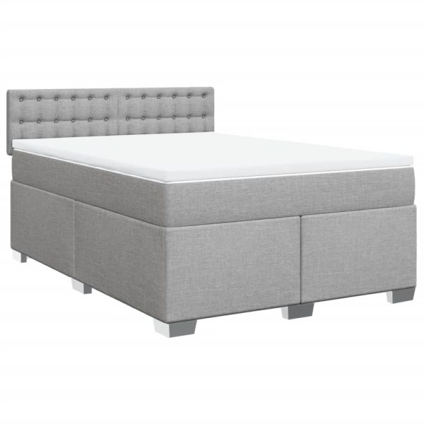 Pat continental, gri deschis, 140×200 cm, material textil