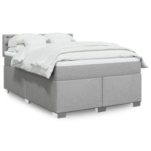Pat continental, gri deschis, 140×200 cm, material textil