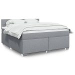 Pat continental, gri deschis, 180×200 cm, material textil
