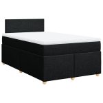 Pat box spring cu saltea, negru, 120×200 cm, textil