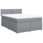 Pat continental, gri deschis, 140×200 cm, material textil