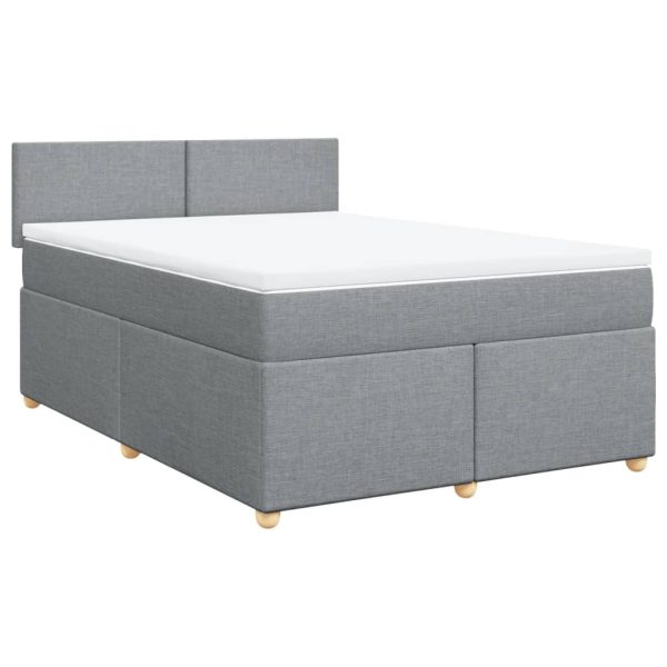 Pat continental, gri deschis, 140×200 cm, material textil