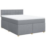 Pat continental, gri deschis, 140×200 cm, material textil