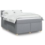 Pat continental, gri deschis, 140×200 cm, material textil