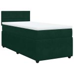 Pat box spring cu saltea, verde închis, 100×200 cm, catifea
