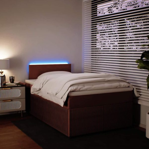 Pat box spring cu saltea, roz, 120×200 cm, catifea