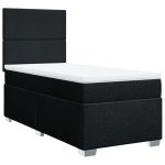 Pat box spring cu saltea, negru, 80×200 cm, textil