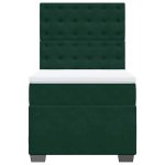 Pat box spring cu saltea, verde închis, 100×200 cm, catifea