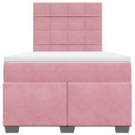Pat box spring cu saltea, negru, 120×190 cm, catifea