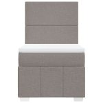 Pat box spring cu saltea, gri taupe, 90×200 cm, textil