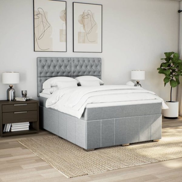 Pat continental, gri deschis, 140×200 cm, material textil