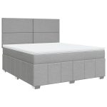 Pat continental, gri deschis, 180×200 cm, material textil
