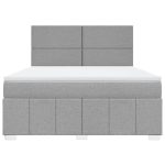 Pat continental, gri deschis, 180×200 cm, material textil
