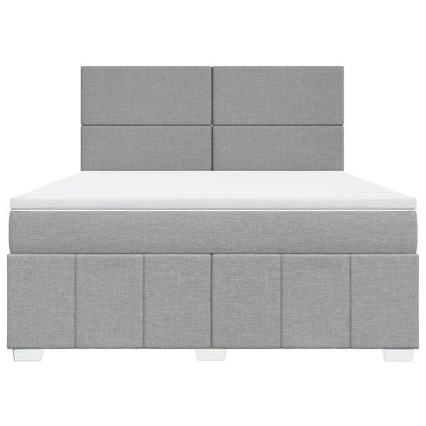 Pat continental, gri deschis, 180×200 cm, material textil