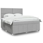 Pat continental, gri deschis, 180×200 cm, material textil