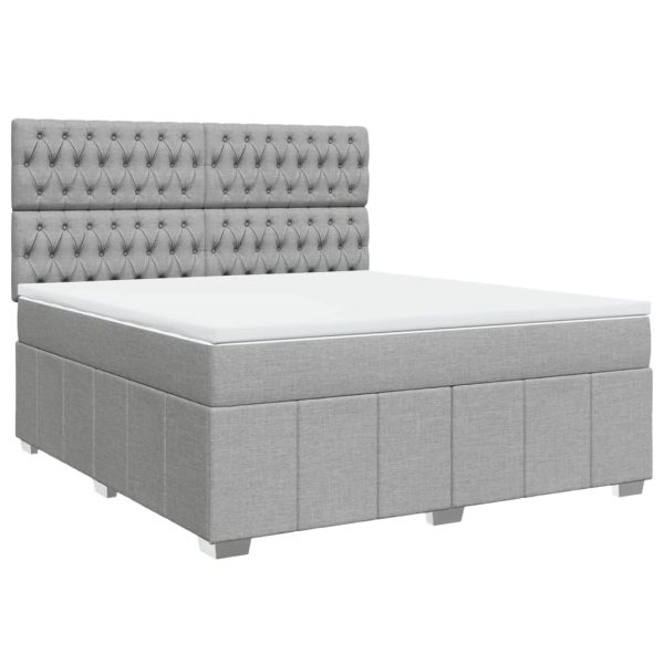 Pat continental, gri deschis, 180×200 cm, material textil