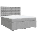 Pat continental, gri deschis, 180×200 cm, material textil
