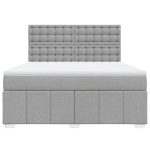 Pat continental, gri deschis, 180×200 cm, material textil