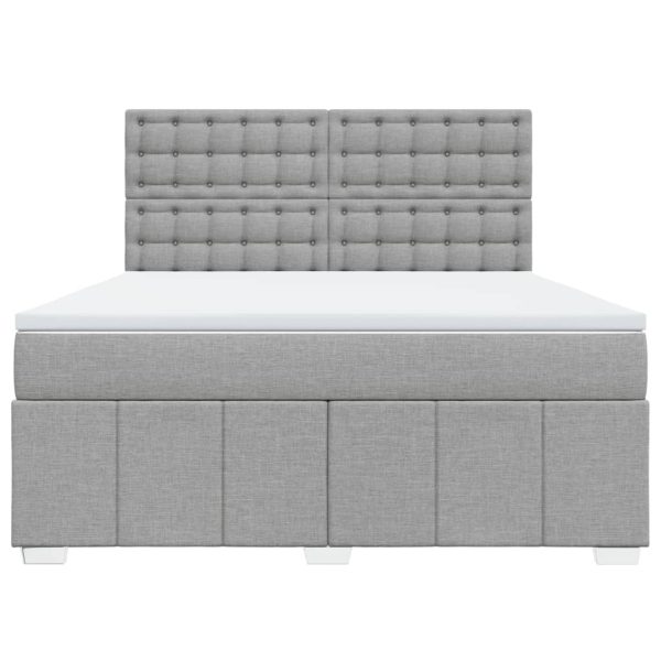 Pat continental, gri deschis, 180×200 cm, material textil