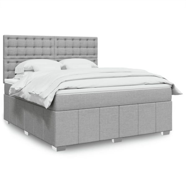 Pat continental, gri deschis, 180×200 cm, material textil