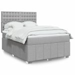 Pat continental, gri deschis, 140×200 cm, material textil