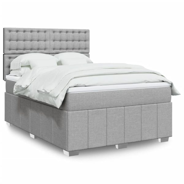 Pat continental, gri deschis, 140×200 cm, material textil
