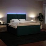 Pat box spring cu saltea, verde închis, 180×200 cm, catifea